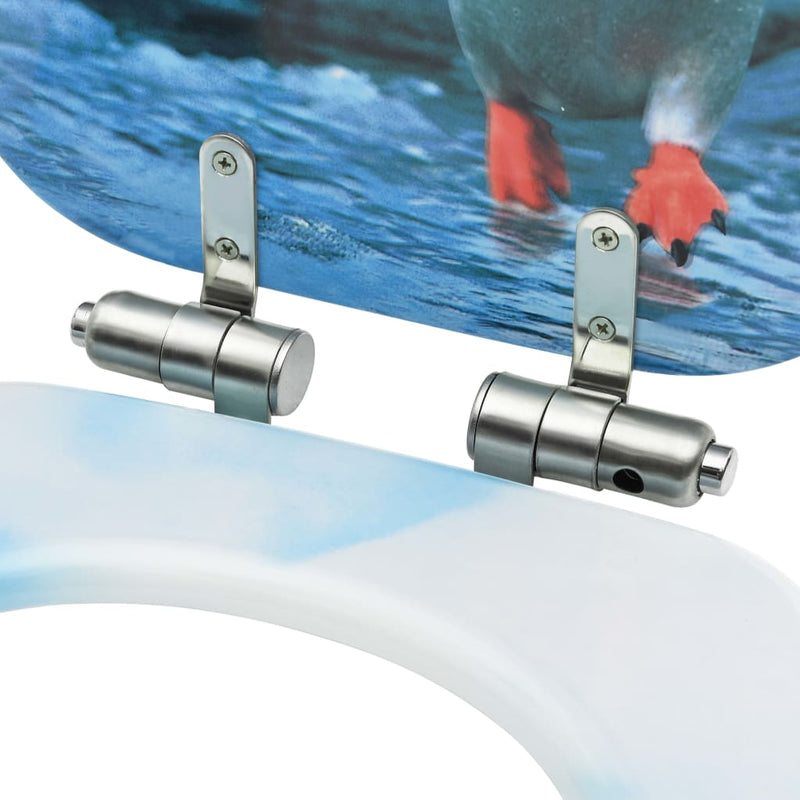vidaXL 2 db pingvinmintás MDF WC-ülőke finoman záródó fedéllel
