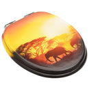 vidaXL 2 db szavannamintás MDF WC-ülőke finoman záródó fedéllel