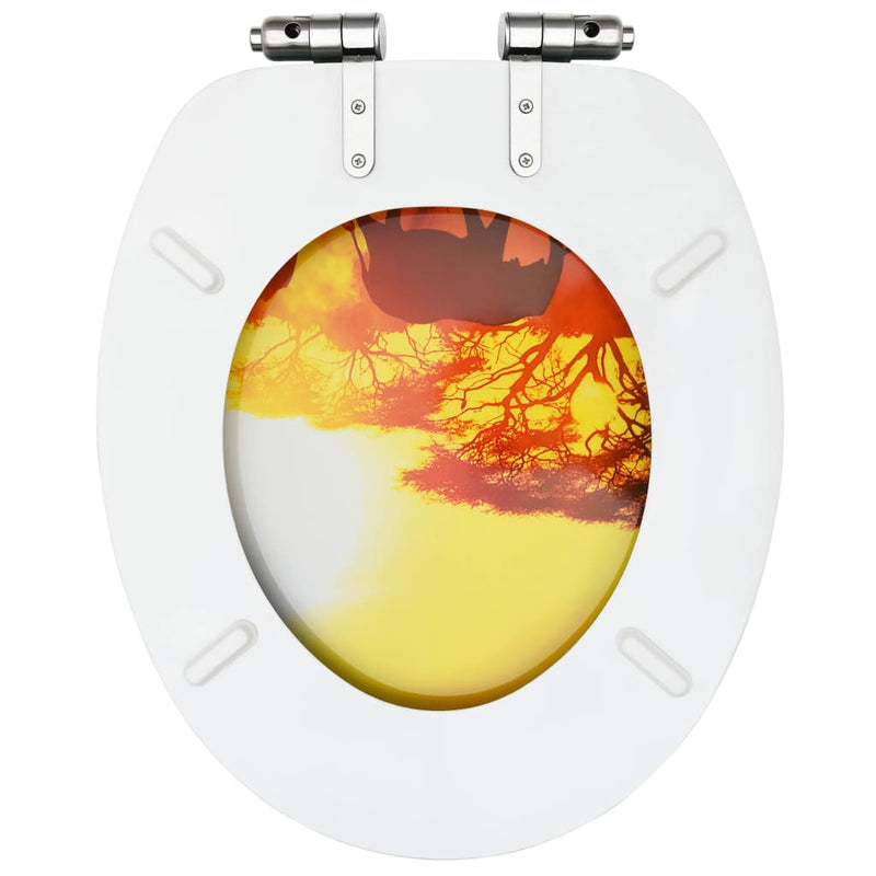 vidaXL 2 db szavannamintás MDF WC-ülőke finoman záródó fedéllel
