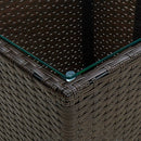 vidaXL barna polyrattan és edzett üveg dohányzóasztal 41,5x41,5x44 cm