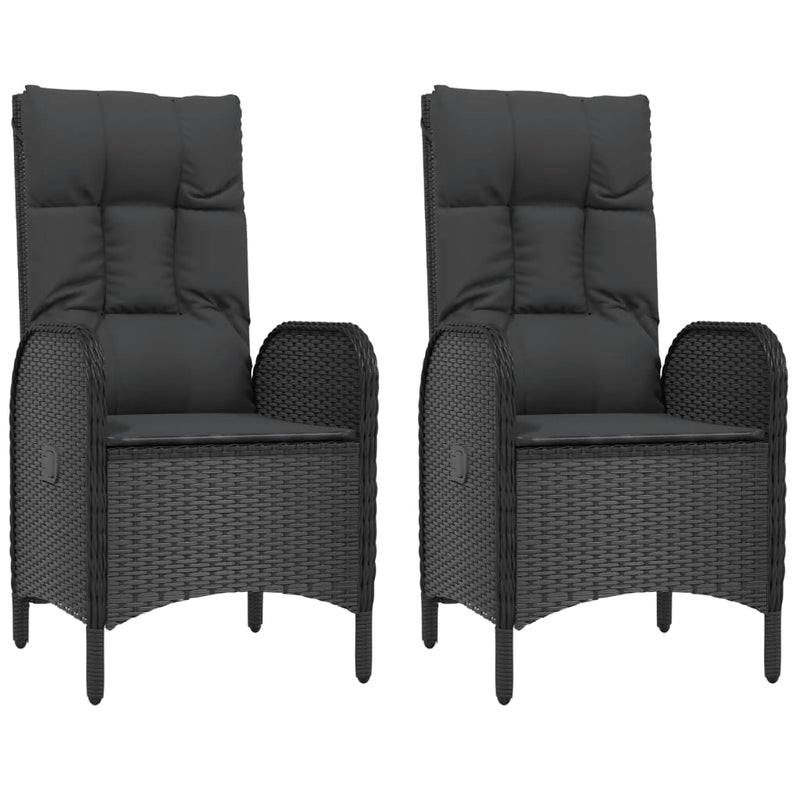 vidaXL 2 db fekete polyrattan kültéri szék