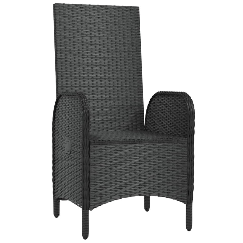 vidaXL 2 db fekete polyrattan kültéri szék