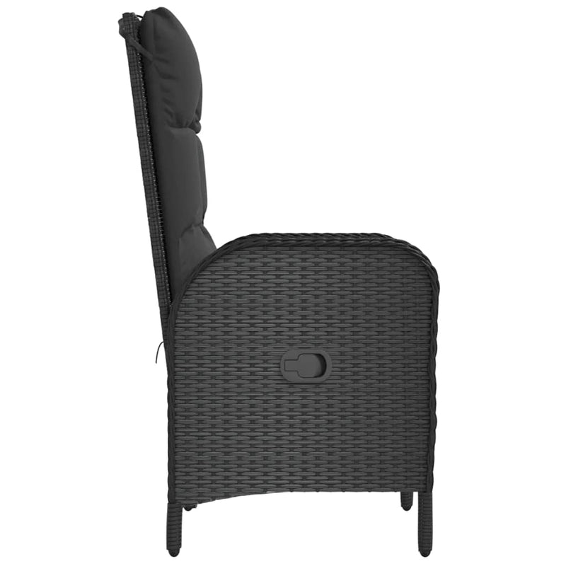 vidaXL 2 db fekete polyrattan kültéri szék