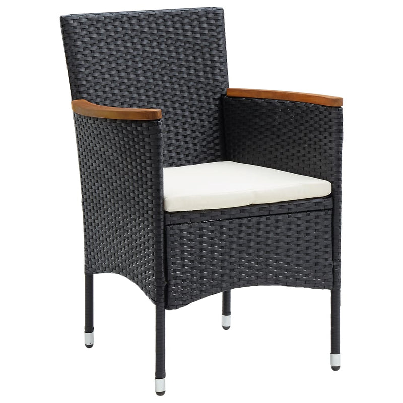 vidaXL 4 db fekete polyrattan kerti étkezőszék