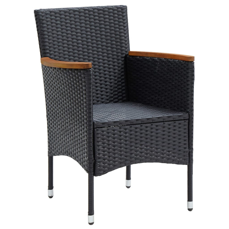 vidaXL 4 db fekete polyrattan kerti étkezőszék