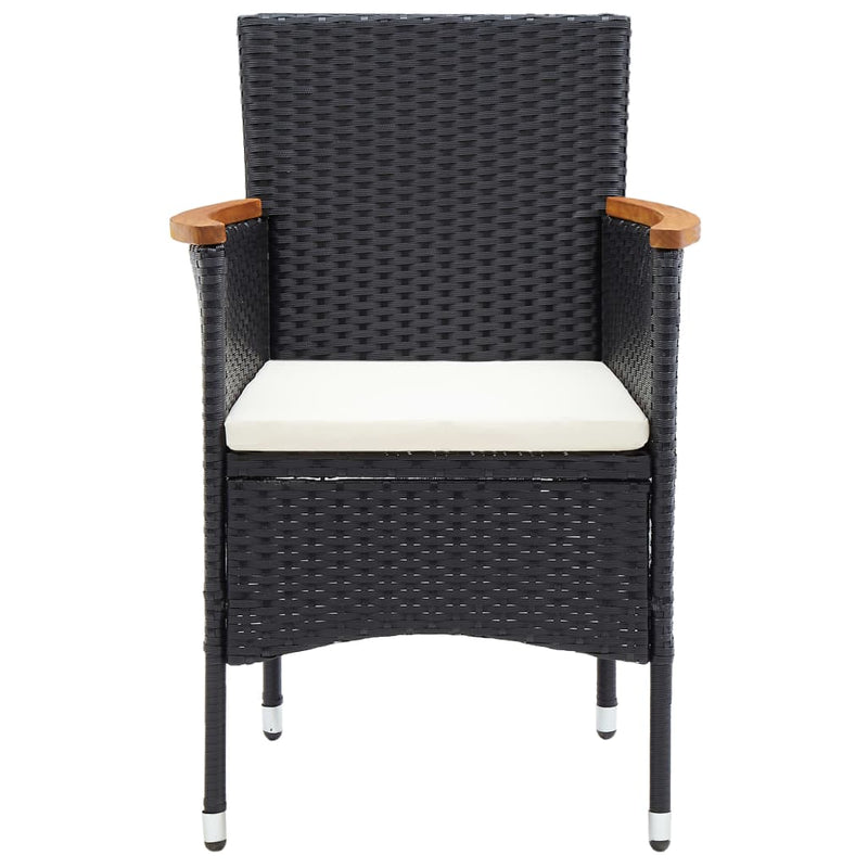 vidaXL 4 db fekete polyrattan kerti étkezőszék