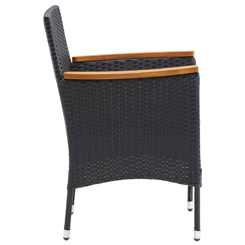 vidaXL 4 db fekete polyrattan kerti étkezőszék