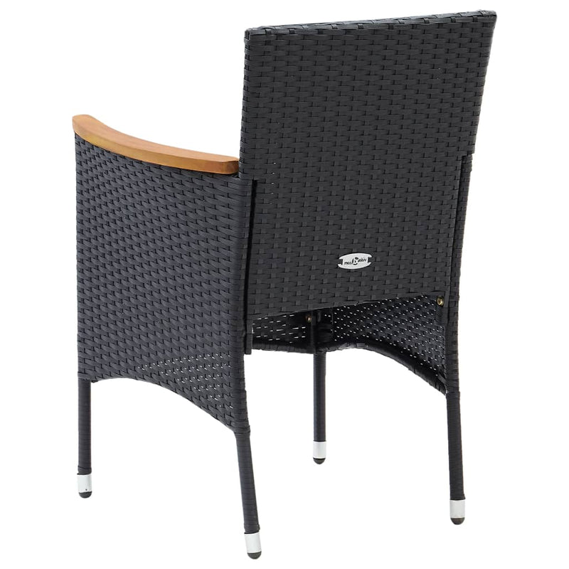 vidaXL 4 db fekete polyrattan kerti étkezőszék
