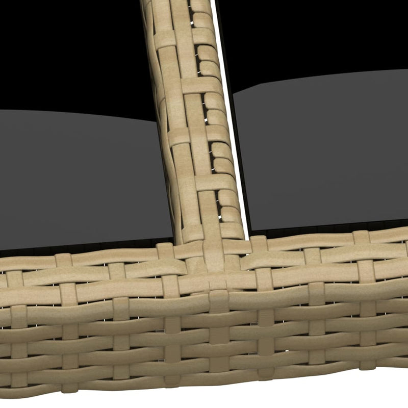 vidaXL bézs polyrattan és edzett üveg kerti asztal 200 x 150 x 75 cm