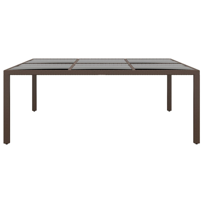 vidaXL barna üveglapos kerti asztal 200 x 150 x 75 cm