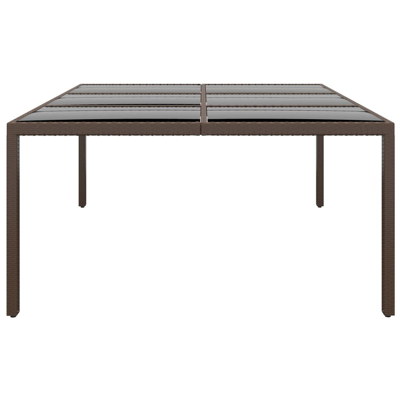 vidaXL barna üveglapos kerti asztal 200 x 150 x 75 cm