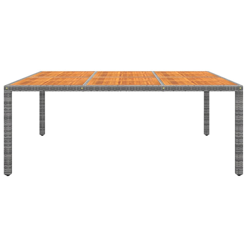 vidaXL szürke akácfa és polyrattan kerti asztal 200 x 150 x 75 cm