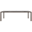 vidaXL barna polyrattan kerti asztal üveg lappal