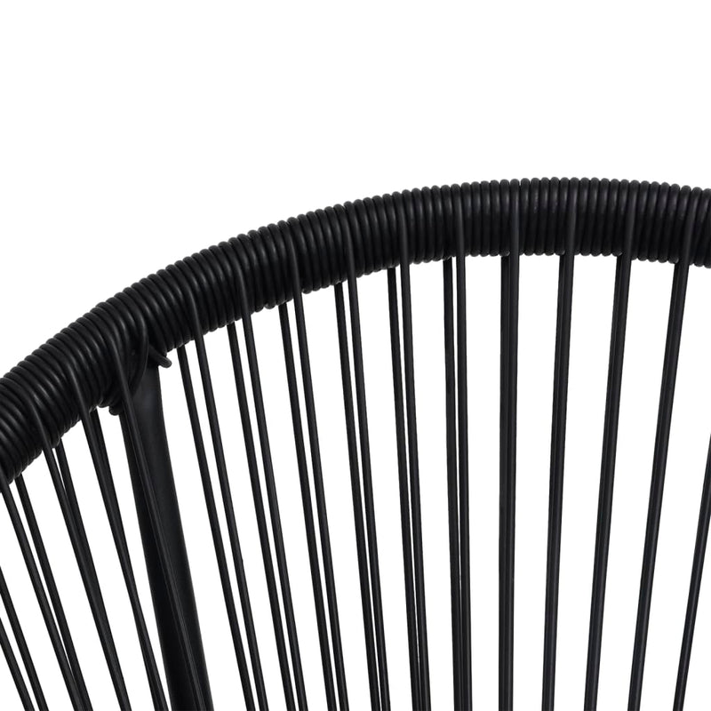 vidaXL 2 db fekete rattan kerti kagylószék
