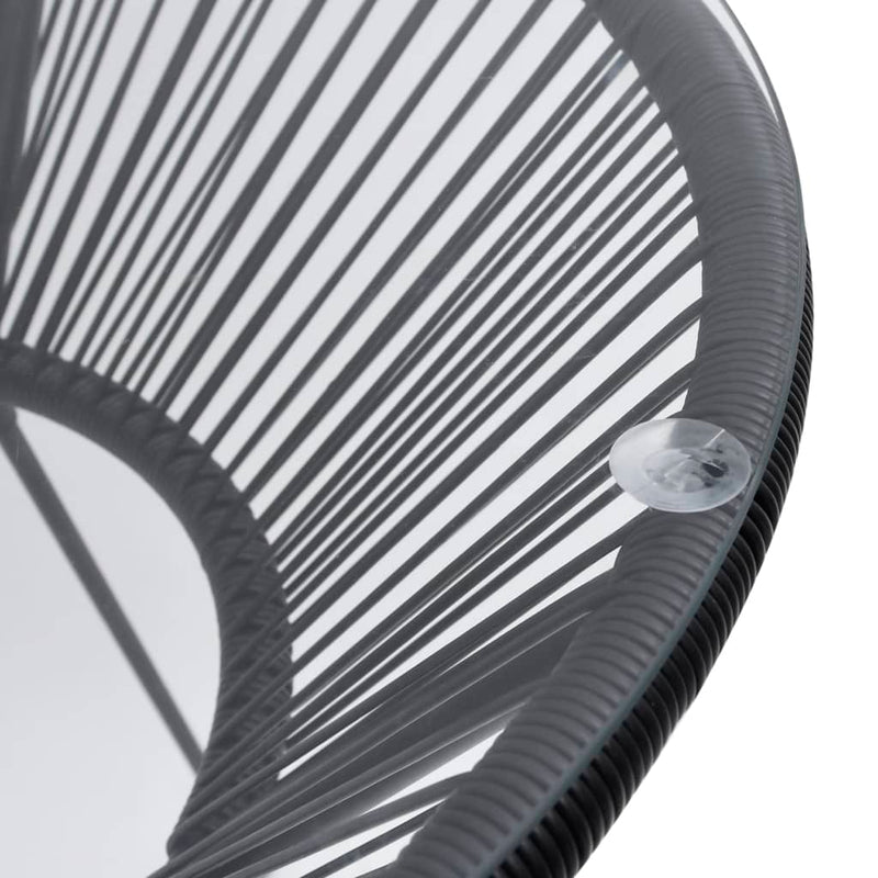 vidaXL fekete rattan és üveg kerti étkezőasztal Ø70 x 74 cm