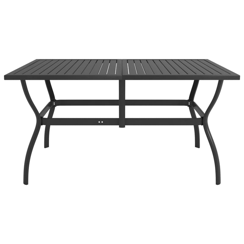 vidaXL antracitszürke acél kerti asztal 140 x 80 x 72 cm