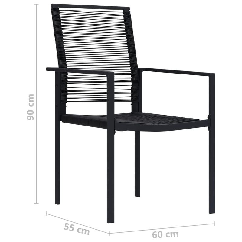 vidaXL 2 db fekete PVC rattan kerti szék