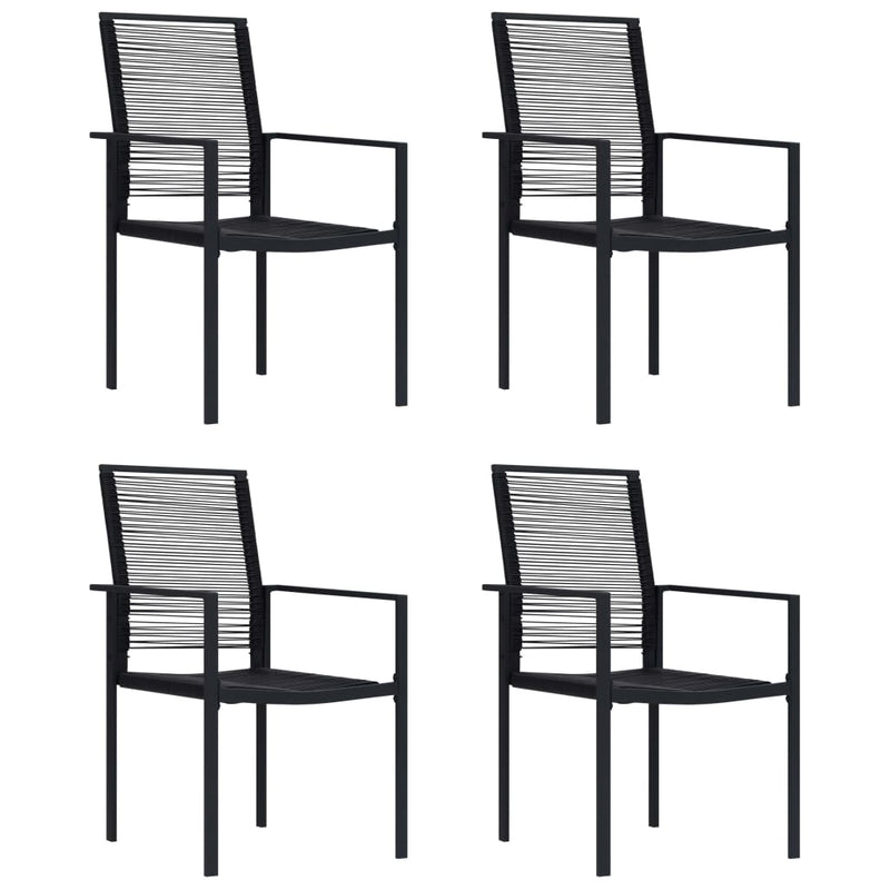vidaXL 4 db fekete PVC rattan kerti szék