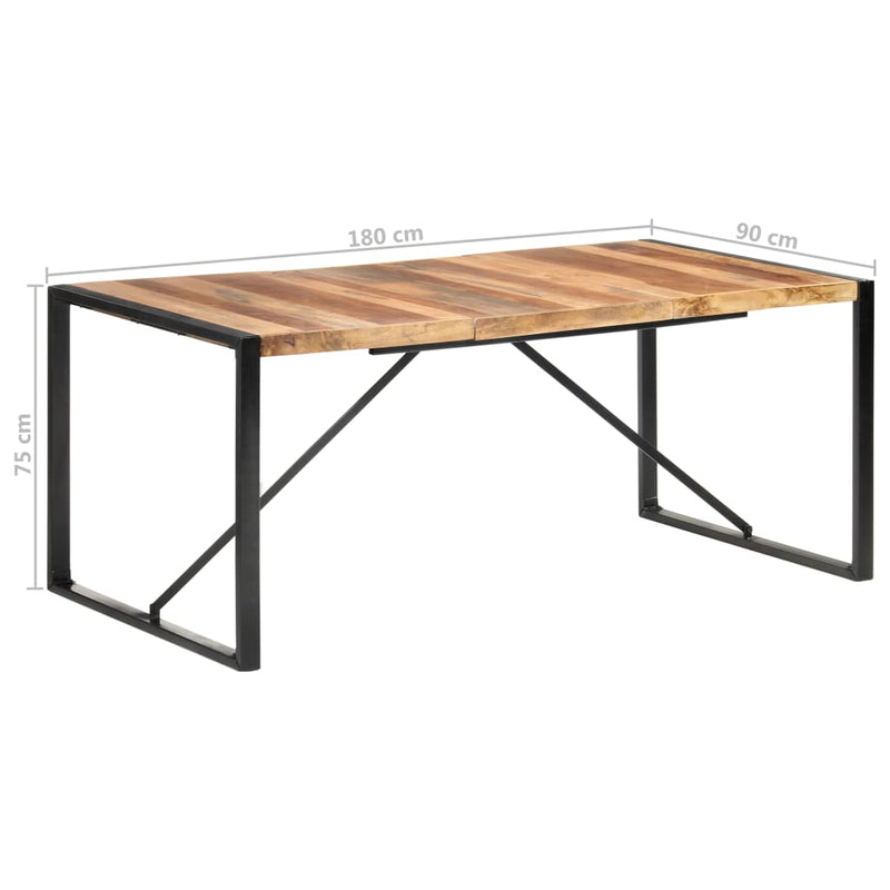 vidaXL paliszander felületű tömör fa étkezőasztal 180 x 90 x 75 cm