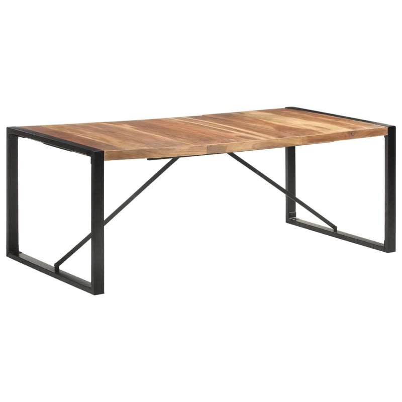 vidaXL paliszander felületű tömör fa étkezőasztal 200 x 100 x 75 cm