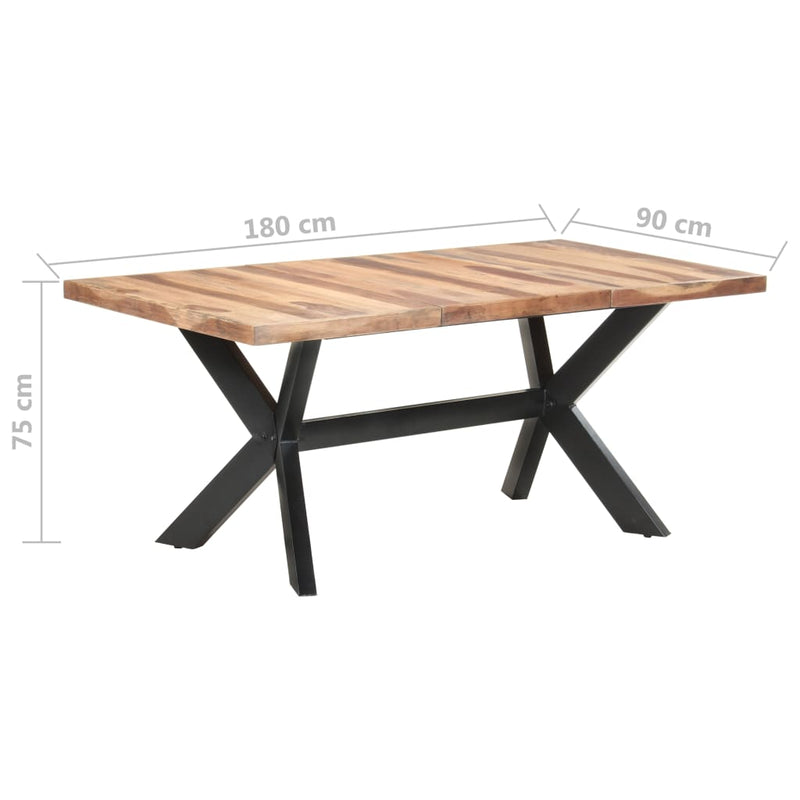 vidaXL tömör fa étkezőasztal mézszínű felülettel 180 x 90 x 75 cm