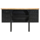 vidaXL tömör nyers mangófa és acél komód 110 x 30 x 65 cm