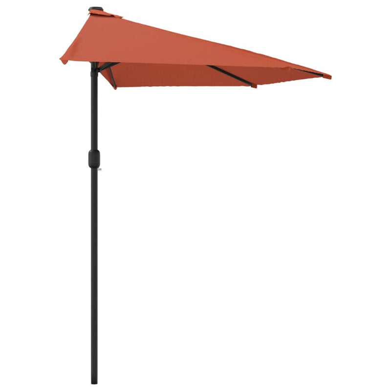 vidaXL terrakotta féloldalas napernyő alumíniumrúddal 270x144x222 cm