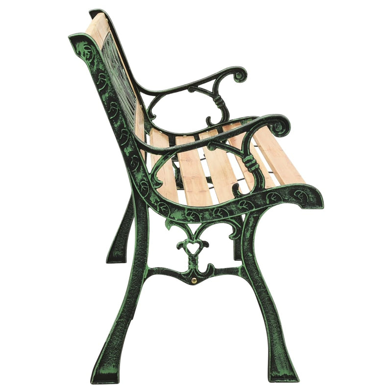 vidaXL öntöttvas és tömör fenyőfa kerti pad 122 cm