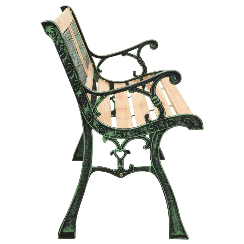 vidaXL öntöttvas és tömör fenyőfa kerti pad 122 cm