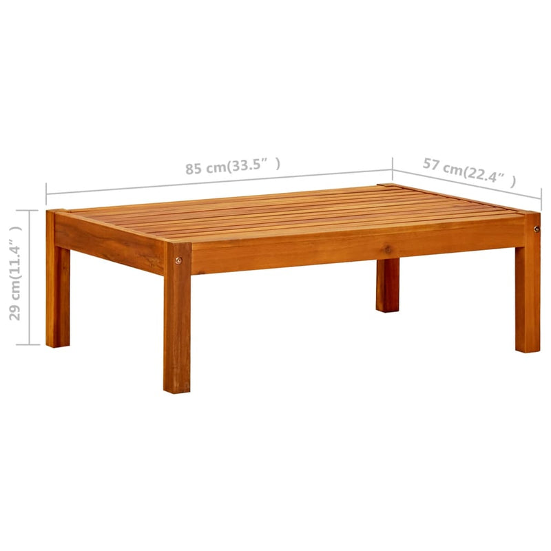 vidaXL tömör akácfa kerti asztal 85 x 57 x 29 cm