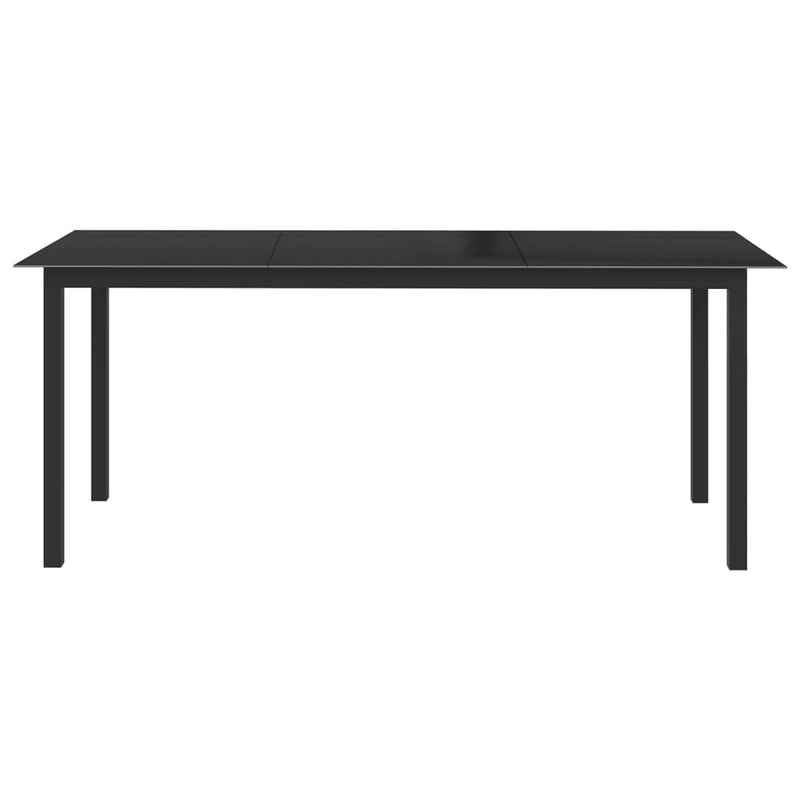 vidaXL fekete alumínium és üveg kerti asztal 190 x 90 x 74 cm