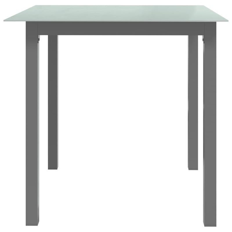 vidaXL világosszürke alumínium és üveg kerti asztal 80 x 80 x 74 cm