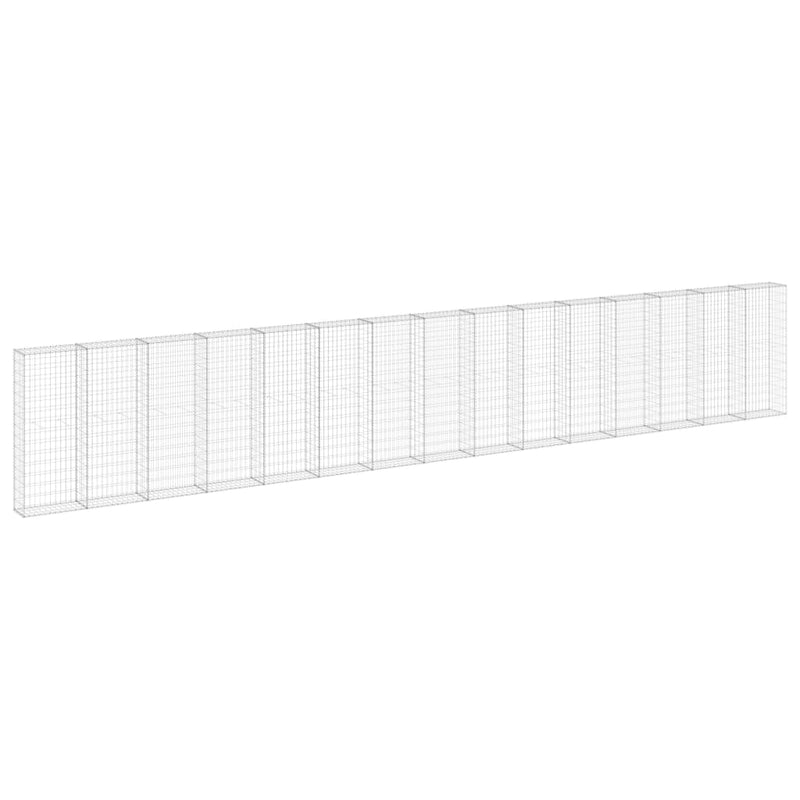 vidaXL horganyzott acél gabion fal fedéllel 900 x 30 x 150 cm