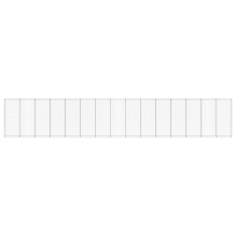 vidaXL horganyzott acél gabion fal fedéllel 900 x 30 x 150 cm