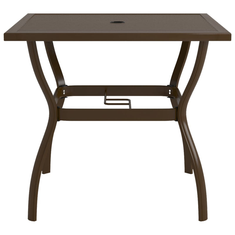 vidaXL barna acél kerti asztal 81,5 x 81,5 x 72 cm