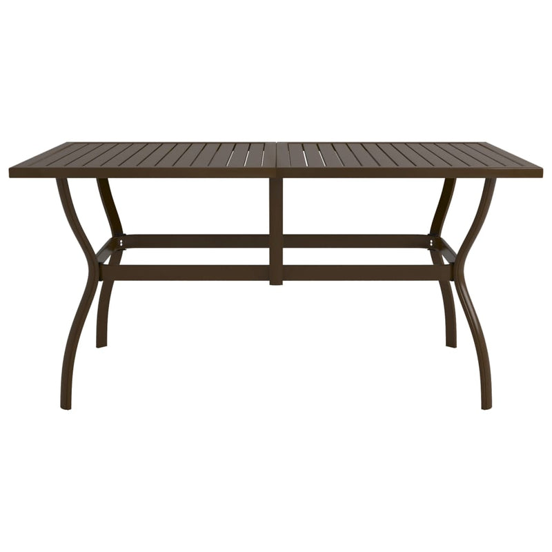 vidaXL barna acél kerti asztal 140 x 80 x 72 cm