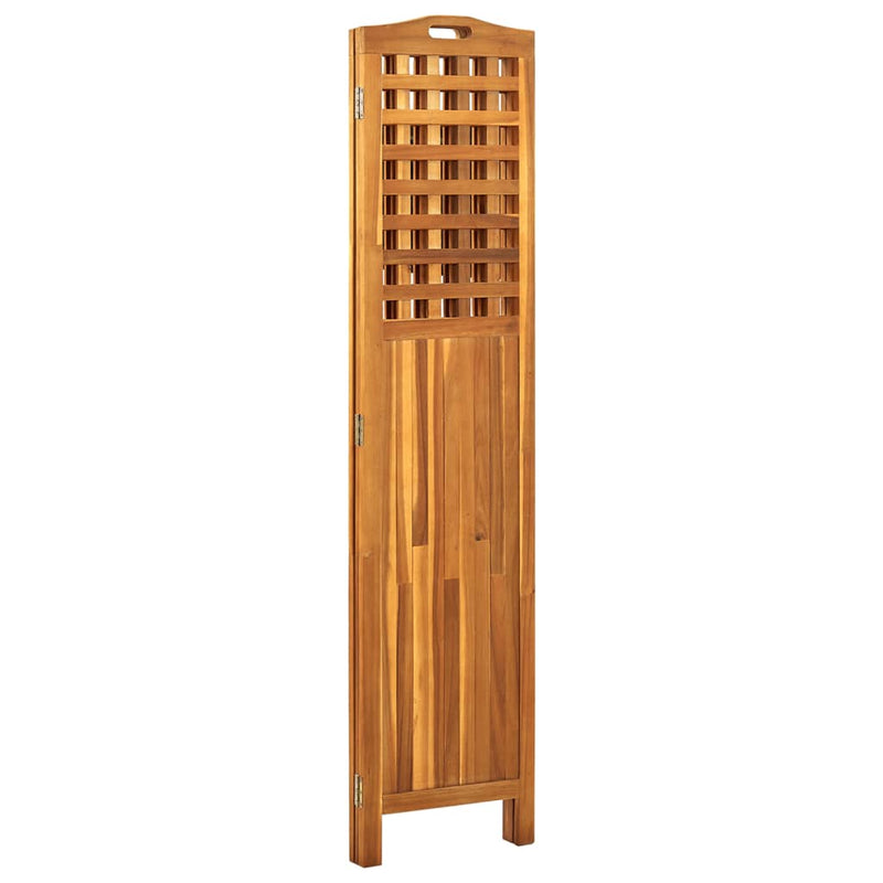 vidaXL 3 paneles tömör akácfa szobaelválasztó 121 x 2 x 170 cm
