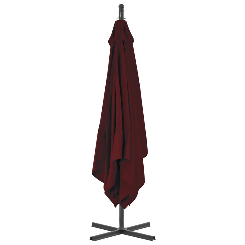 vidaXL bordó konzolos napernyő acélrúddal 250 x 250 cm