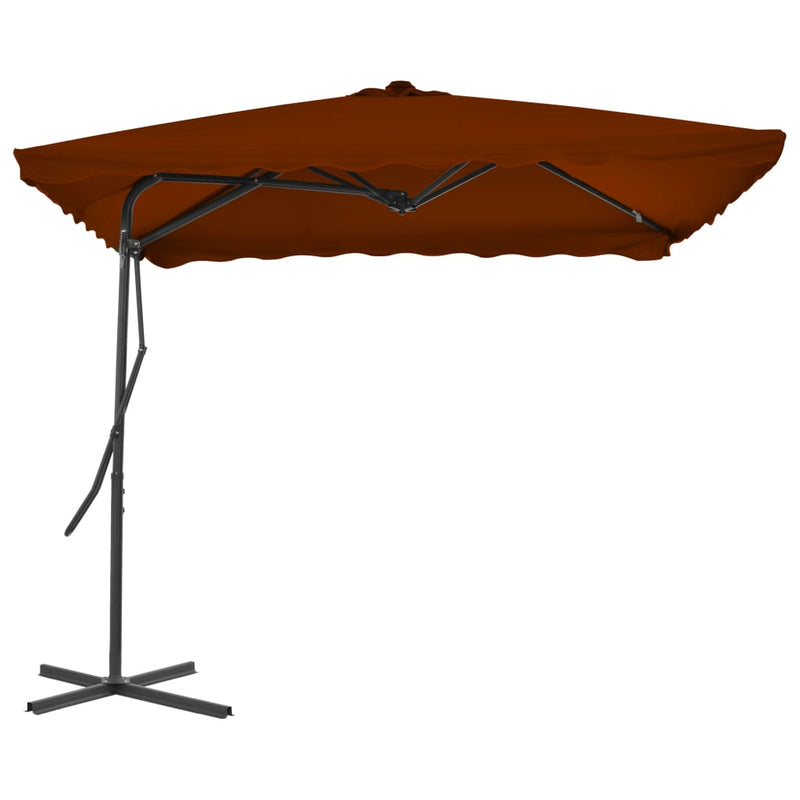vidaXL terrakotta kültéri napernyő acélrúddal 250 x 250 x 230 cm