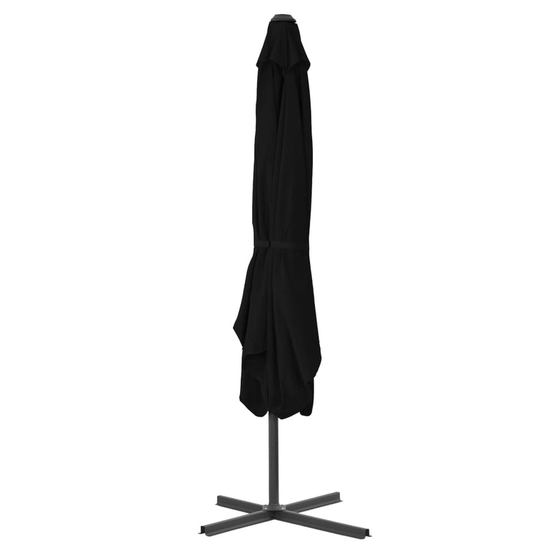 vidaXL fekete kültéri napernyő acélrúddal 250 x 250 x 230 cm