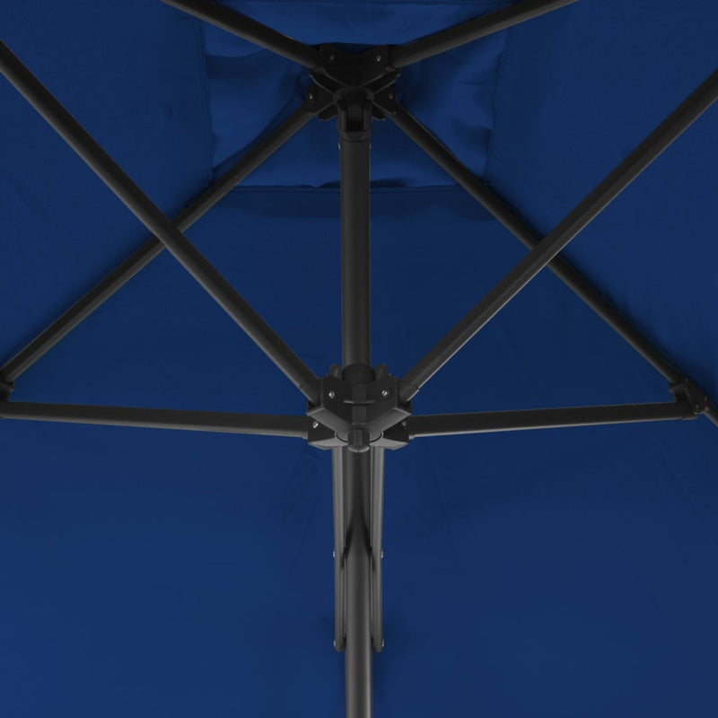 vidaXL kék kültéri napernyő acélrúddal 250 x 250 x 230 cm