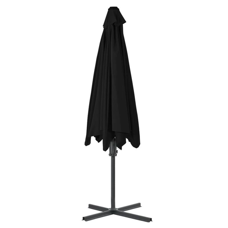 vidaXL fekete kültéri napernyő acélrúddal 300 x 230 cm
