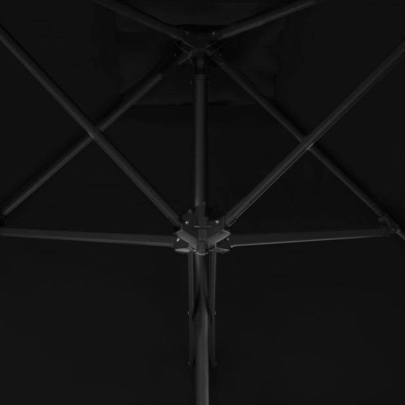 vidaXL fekete kültéri napernyő acélrúddal 300 x 230 cm
