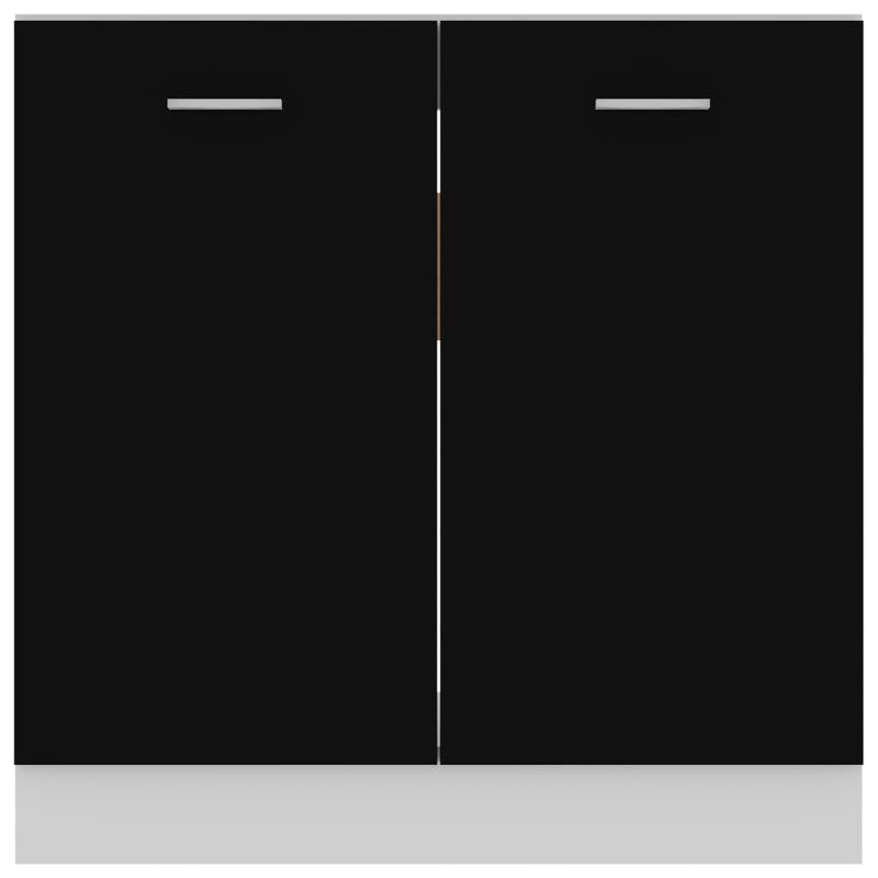 vidaXL fekete szerelt fa mosogató alsószekrény 80 x 46 x 81,5 cm