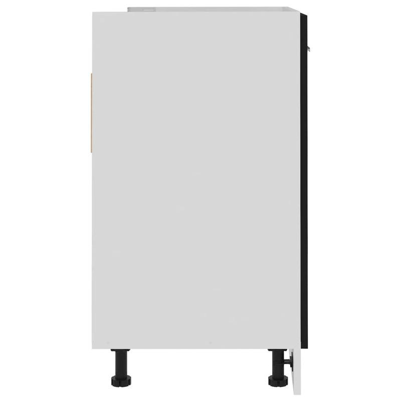 vidaXL fekete szerelt fa mosogató alsószekrény 80 x 46 x 81,5 cm