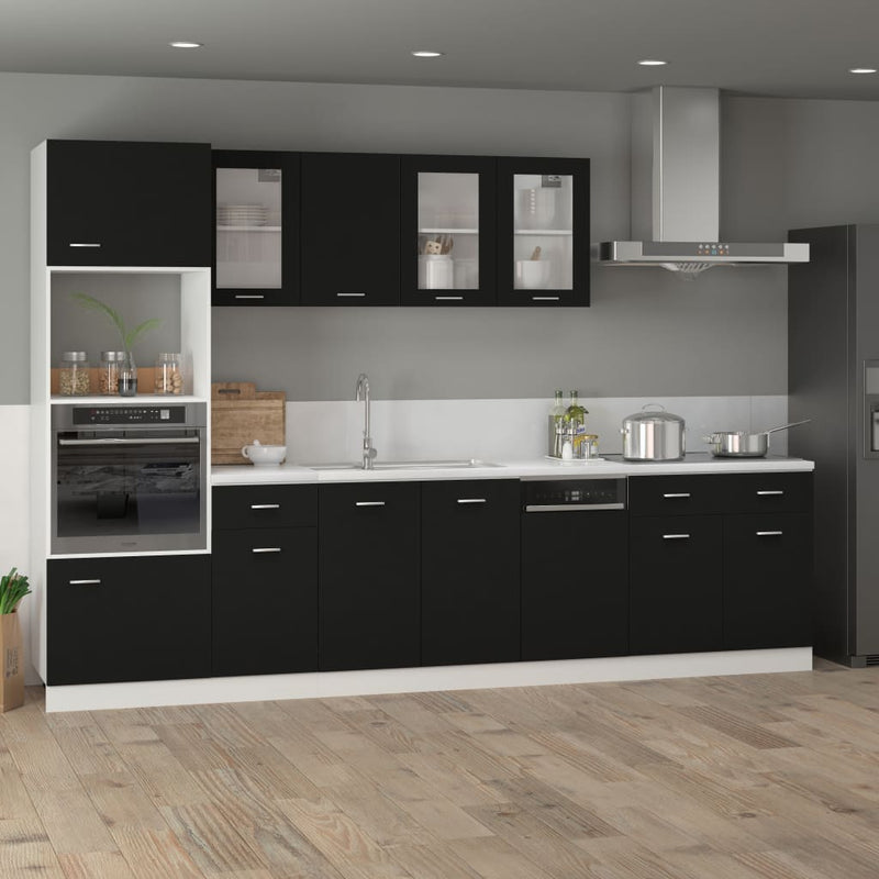 vidaXL fekete szerelt fa fiókos alsószekrény 80 x 46 x 81,5 cm