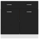 vidaXL fekete szerelt fa fiókos alsószekrény 80 x 46 x 81,5 cm