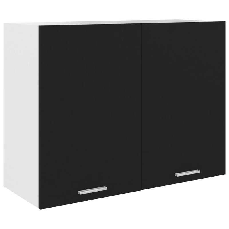 vidaXL fekete szerelt fa függő szekrény 80 x 31 x 60 cm