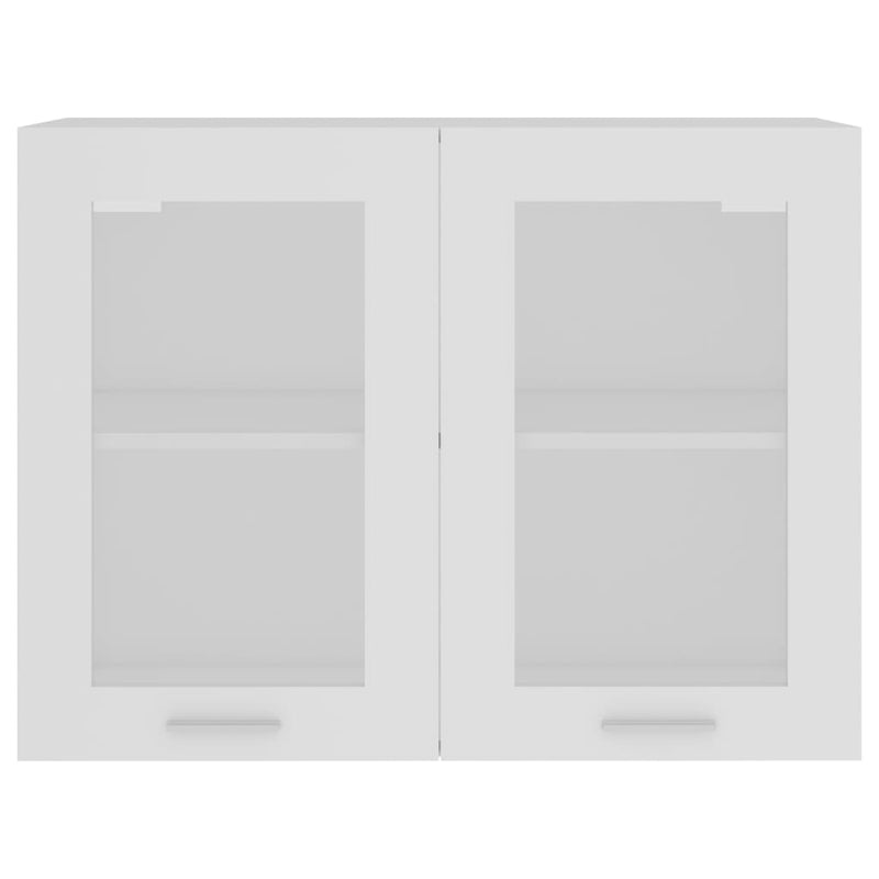 vidaXL fehér szerelt fa függő üvegszekrény 80 x 31 x 60 cm