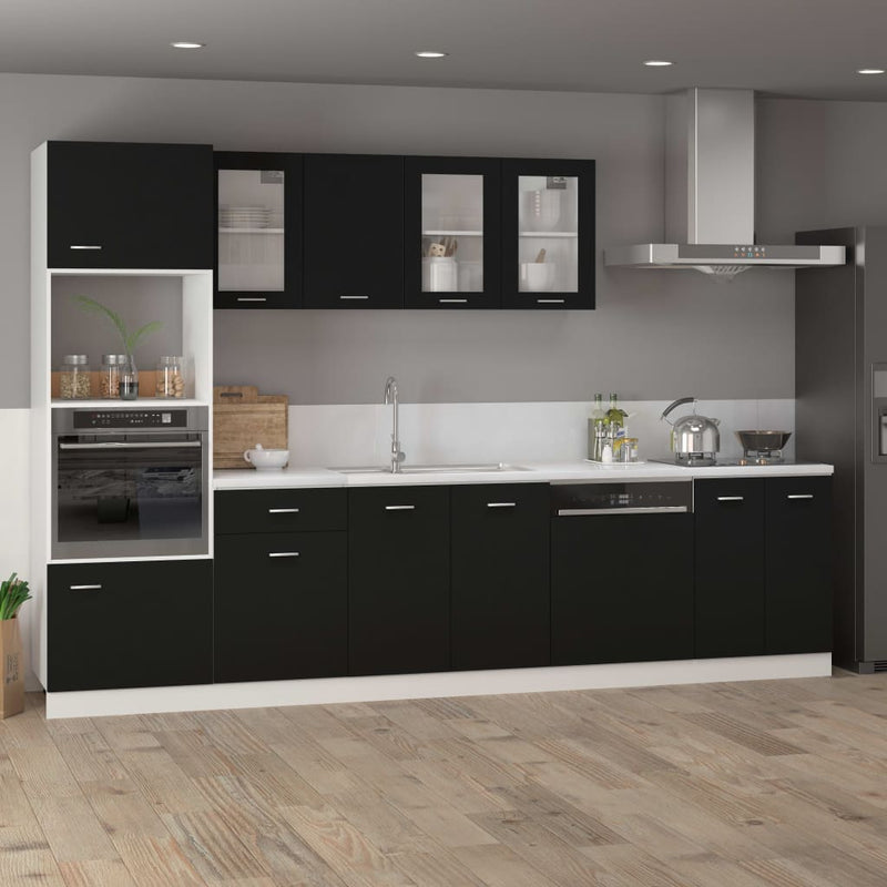 vidaXL fekete szerelt fa függő üvegszekrény 80 x 31 x 60 cm